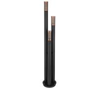 Lampadaire, éclairage de chemin, lampe d'extérieur en acier inoxydable, lampe de jardin, noir, cuivre fumé, 3 ampoules E27, DxH 28 x 170 cm