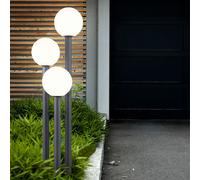 Lampadaire Éclairage D'Extérieur Allée Chemin Anthracite Verre Opale Inox