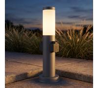 Lampadaire Éclairage D'Extérieur Lampe à Pied Balcon Prise Inox Hauteur 45 CM
