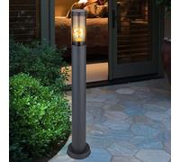 Lampadaire éclairage extérieur lampadaire fumée anthracite extérieur lampadaire de jardin, plastique inox, 1x E27, DxH 7,6x80 cm