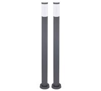 Lampadaire éclairage extérieur lampe de jardin lampadaire chemin lampe terrasse IP44, acier inoxydable anthracite opale, 1x douille E27, DxH 7,6x110 cm, lot de 2