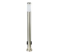 Lampadaire élégant 2 prises luminaire inox IP44 éclairage jardin terrasse éxtérieur