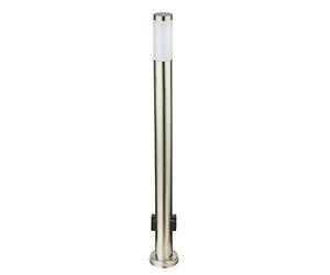 Lampadaire élégant 2 prises luminaire inox IP44 éclairage jardin terrasse éxtérieur