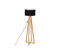 Lampadaire en bois coloris noir - Diametre 39,5 x Hauteur 141 cm -PEGANE- Noir