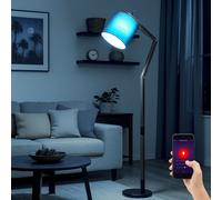 Lampadaire En Bois Réglable Avec Dimmer App Smart RGB LED H 172 Cm