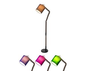 Lampadaire en bois Textile Lampe articulée debout Lampadaire en bois orientable, changement de couleur RGB, brun noir, 8,5W 806lm blanc chaud-blanc froid, LxlxH 75 x 25 x 172 cm