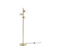 Lampadaire en laiton brossé et 3 globes en verre vintage - L. 32 x H. 148 cm -Doré - YUKON
