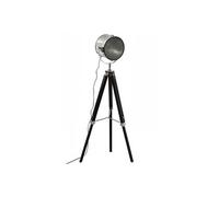 Lampadaire en metal / bois noir - H152