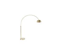 Lampadaire en métal doré, arc, abat-jour en laiton, pied lourd, E27 - Zuiver, Bow - H190 cm