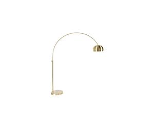 Lampadaire en métal doré, arc, abat-jour en laiton, pied lourd, E27 - Zuiver, Bow - H190 cm