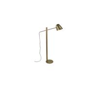 Lampadaire en métal doré et bois de manguier, E27, avec liseuse, style bohème - Pomax, SATURN - H138 cm