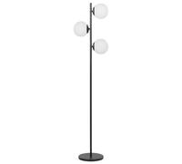 Beliani Lampadaire en Métal Noir et Verre 153 cm E14 Max 25W à 3 Lumières Ambiantes Wadi