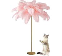 Lampadaire en Plume D’Autruche, Simple Moderne Plume Lampes sur Pied, éclairage LED, Lampe Plume De Style Art Moderne, Lampadaire Trépied pour Chambres Salon Salle à Manger Bureau, Light Pink