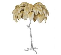 Lampadaire en plumes d'autruche naturelles, corps en résine argentée, lampe sur pied, 3 couleurs, intensité variable, lampe romantique pour chambre de fille, lampes en plumes avec interrupteur à pied,
