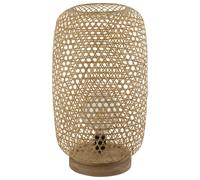 Lampadaire en rotin Lampadaire en bambou lampe nature, dimmable télécommande changement de couleur, 1x 9W 1x 806 lm 3000K, LxlxH 27,5x21,5x29 cm, salon