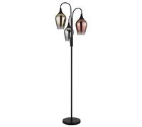 Lampadaire en verre Lampe de salon debout chromée lampe à arc cuivre, métal, 3x E27 douilles, DxH 43x165 cm