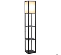 Lampadaire étagère - HOMCOM - lampe 3 étagères 4 niveaux rangement salon bureau décoration - MDF - 26x26x160cm - noir