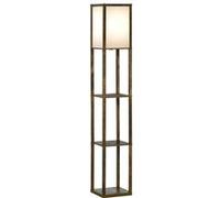 HOMCOM Lampadaire étagère 26L x 26l x 160H cm 3 étagères 4 Niveaux MDF Marron