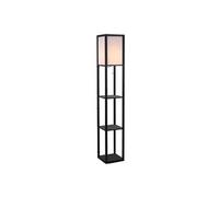 HomCom Lampadaire étagère 26x26x160 cm 3 étagères 4 niveaux MDF Noir