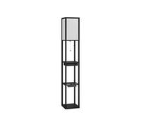 HomCom Lampadaire sur pied avec étagères – douille E27, USB A+C, interrupteur, 159 cm – noir
