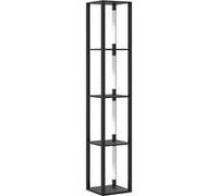 Lampadaire étagères design LED H.163 cm 4 niveaux luminosité réglable MDF noir