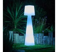 Lampadaire lumineux design filaire abat-jour ondulé pour extérieur LED blanc LADY H150cm culot E27