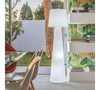 Lampadaire lumineux design filaire abat-jour ondulé pour extérieur éclairage puissant LED blanc LADY H110cm culot E27