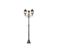 Lampadaire extérieur 3 lampes culot E27 fonte d'aluminium rouille antique - Trio - Volturno