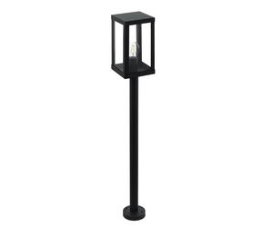 Lampadaire extérieur A1 IP44 E27 1X60W en acier noir 150x150x1015mm