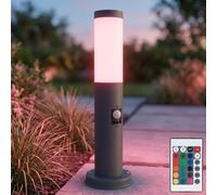 Lampadaire balcon SENSOR lampe base acier inoxydable anthracite DIMMABLE dans un ensemble comprenant des lampes LED RGB