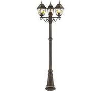 Brilliant Lampadaire extérieur JANEL métal/verre noir doré 3x60W IP44