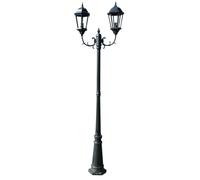 vidaXL Lampe de Jardin Vert Foncé et Noir Aluminium et Verre 2 Bras Lampadaire 40244