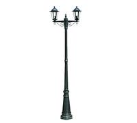 Lampadaire Extérieur Double Hauteur 215 Cm Vert Foncé Vert