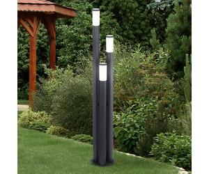 Lampadaire extérieur en acier inoxydable anthracite Lampe de jardin à 3 colonnes Projecteur de terrasse Globo 3159-3A