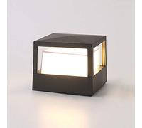 Lampadaire extérieur en aluminium moulé sous pression IP54 Lampadaire étanche et antirouille Lampe de poteau à double couche d'abat-jour PC Lanterne adaptée à l'éclairage de canal Décoration de pelous