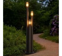 Lampadaire Extérieur Lampe de Jardin Anthracite 3 à Feux Filament LED 170 CM
