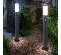 Lampadaire Extérieur Lampe Extérieure Détecteur de Mouvement Inox H 80 CM 2x