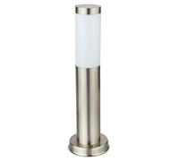 Lampadaire extérieur LED lampe d'allée argent acier inoxydable lampe de jardin lampadaire lampe de terrasse lampe de socle, 11W 1055lm blanc chaud, DxH 12,7 x 45 cm
