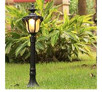 Lampadaire extérieur, luminaire vintage en aluminium moulé noir et verres,80 cm de haut,pour Jardin Entrée Éclairage Extérieur imperméable IP55 1x60W E27 220v Ampoule（Ampoule non incluse）…