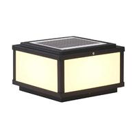 Lampadaire Extérieur Minimaliste Étanche À Led, Lanterne Noire Moderne, Lampe Pilier Solaire, Compatible Avec Les Terrasses Et Clôtures En Bois de 4X4, 5X5 Et 6X6 Pieds./25 Cm