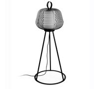 Lampadaire' Extérieur NARA Noir Mat/Blanc Opale
