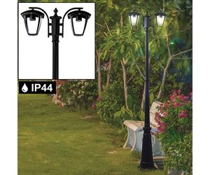 Lampadaire extérieur noir ALU éclairage sur pied lanterne de jardin terrasses candélabres verre V-TAC 7062