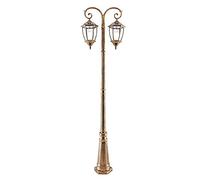 Lampadaire extérieur, panneau solaire télécommandé, éclairage de poteau de clôture, éclairage paysager étanche, lampadaire sur mât haut antirouille en aluminium, style eu(Bronze-Height 320cm)