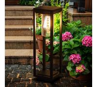 Lampadaire Extérieur Terrasses Aluminium 1 à Feux Noir Mat Hauteur 50 CM