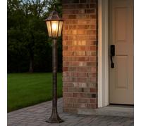 Lampadaire Extérieure Borne Lumineuse Antique Lanterne Bronze Jardin LED Hauteur