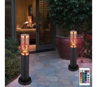 Lampadaire Extérieure Borne Lumineuse Dimmable Télécommande Jardin LED 2er Set