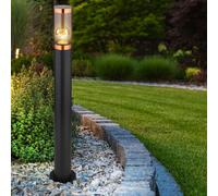 Lampadaire Extérieure Borne Lumineuse Inox Cuivre Noir Fumée E27 Lampe de Jardin
