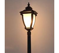 Lampadaire externe E27 décoratif en aluminium noir, lampe de route, lanterne en verre étanche Victoria, lampe de colonne pour pelouse, pôle haut européen, Patio, luminaire paysager, lampadaire pour