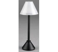 Lampadaire FADEDA avec pied en métal noir et abat-jour en plastique blanc avec éclairage LED en 3,5V, LxlxH en mm : 150x40x40. Pour crèches, miniatures, hobby et modélisme, accessoires pour maisons de
