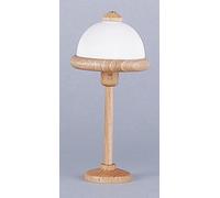 Lampadaire FADEDA en bois avec abat-jour en plastique blanc, LxlxH en mm : 42x42x112. Pour les crèches, les miniatures, les loisirs et le modélisme, les accessoires de maisons de poupées et les trains